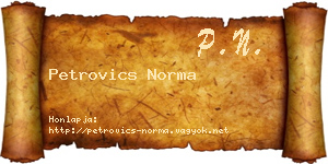 Petrovics Norma névjegykártya